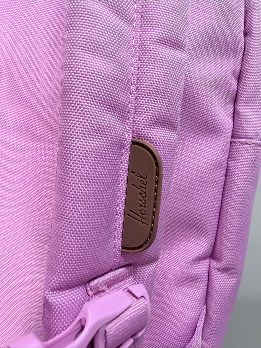 Herschel Pink/Lavander Backpack with Brown Suede Accent - Picture 7 of 12